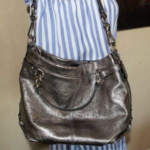 Coach F17165 Silver Metallic Brooke Hobo Satchel